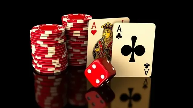 pngtree golden crown and red dice on play cards casino themed 3d image 3638265 web